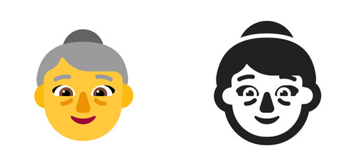 Older Woman's Face Emoji (Light Skin Tone)
