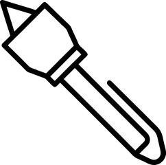 Chisel icon line art vector on transparent background