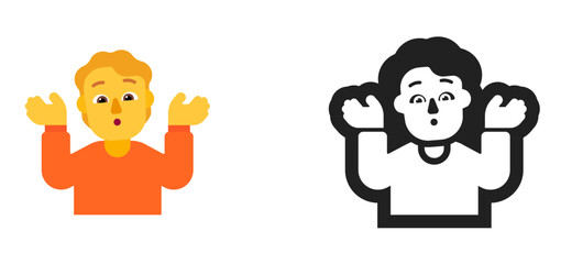 Person Shrugging Emoji (Light Skin Tone, Orange/Blonde Hair, Orange Shirt)
