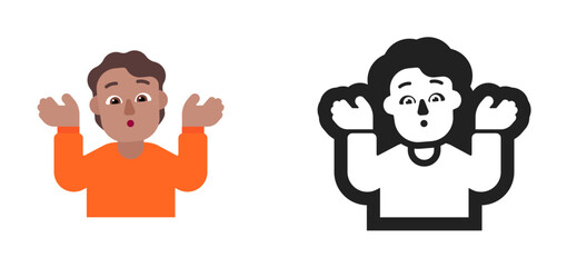 Person Shrugging Emoji (Medium Skin Tone, Orange Shirt)
