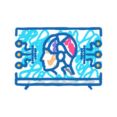 cyberpunk movie icon doodle illustration