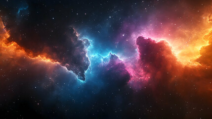 Fototapeta premium A vibrant cosmic nebula display in space.