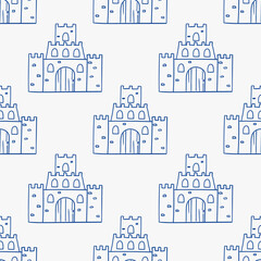 Patterns of sandcastle designs for summer beach decorations and crafts