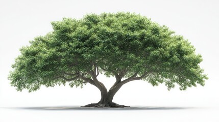 Obraz premium A realistic neem tree with compound leaves, isolated on white