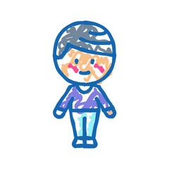 chibi character boy icon doodle illustration