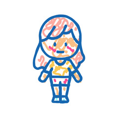 chibi character girl icon doodle illustration