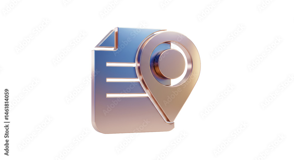 Poster isolated file document with location pin