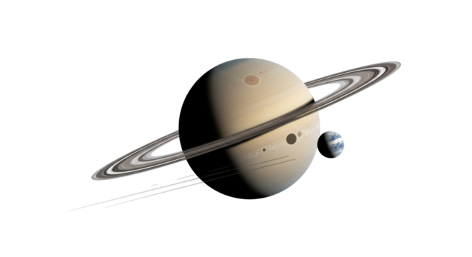 Isolated Saturn Planet with Rings and Moon