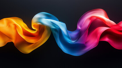 Obraz premium Dynamic multicolor ribbon, modern minimal design
