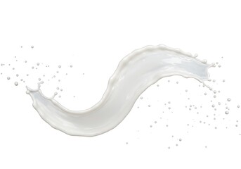 Creamy Milk Splash Dynamic Flowing White Liquid Dairy Product Freshness Food Wave Pure Cool Drink