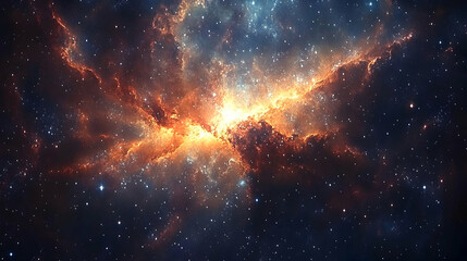 Obraz premium Colorful cosmic nebula showcasing celestial bodies.