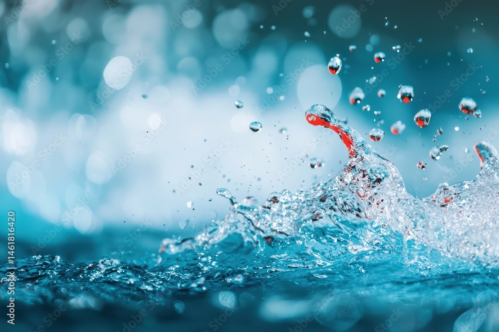 Poster dynamic water splash creating a stunning visual spectacle