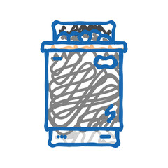 electric sauna icon doodle illustration