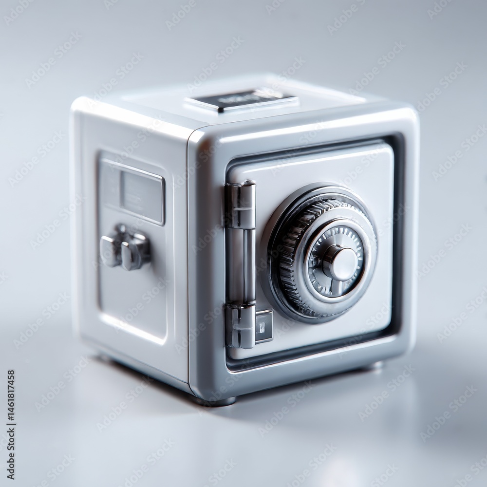 Leinwandbilder shiny white safe: protection and security for your valuables in this modern and robust container