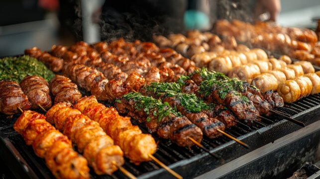 shish kebab on the grill