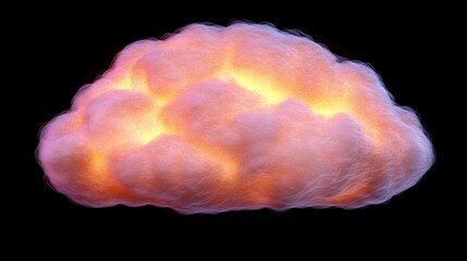 Fototapeta premium Glowing Pink Cloud Digital Art Abstract Background Illustration