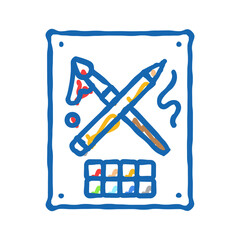 painting elderly leisure icon doodle illustration