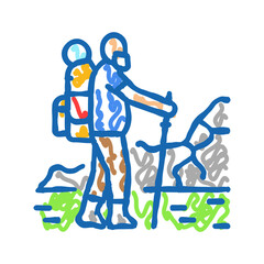 reading elderly leisure icon doodle illustration