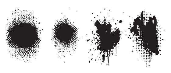 Fototapeta premium Abstract Black Ink Splatter Textures HighResolution