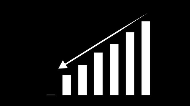 raph going Up and Down sign with green and red arrows vector. Flat design vector illustration concept of sales bar chart symbol icon with arrow moving down and sales bar chart with arrow moving