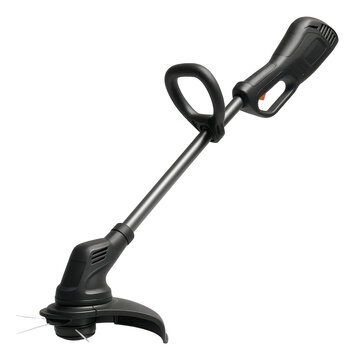 Fototapeta Electric grass trimmer with ergonomic handle and dual-line cutting head designed for efficient lawn maintenance.