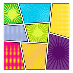 Obraz premium Comics pop art style blank layout template background illustration
