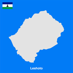leshoto country map vector on transparent background