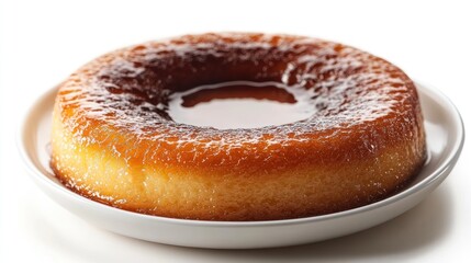 A single Turkish nefe with syrup, isolated on white