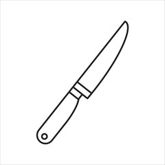 Utility knife vector icon in outline style, and filled outline on white background.