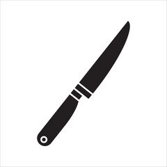 Utility knife vector icon in outline style, and filled outline on white background.