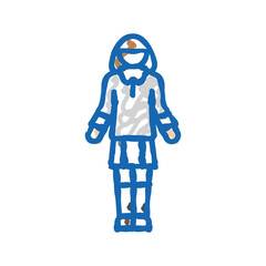 school japanese girl icon doodle illustration