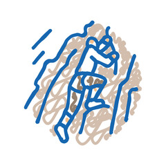 climbing mountain progress icon doodle illustration
