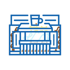 espresso bar street food cafe icon doodle illustration