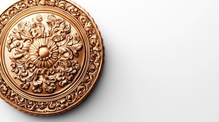 A traditional Chinese mooncake, on solid white background