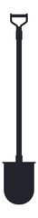 Simple vector illustration of a shovel with a d grip handle, perfect for representing gardening, construction, digging, and other related activities