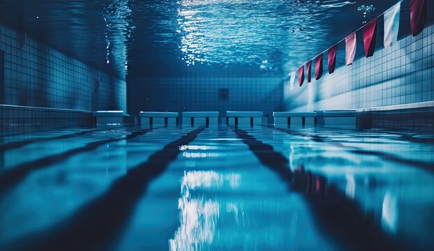 Indoor pool, underwater perspective