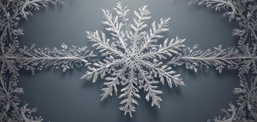 Intricate snowflake border, elegant vector Christmas card design , stylish, vintage, frame