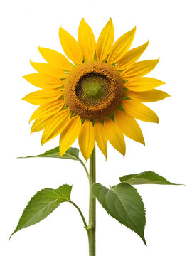 Helianthus annuus on whrite background