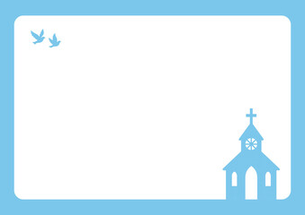 チャペル(窓)×コピースペース(ブルー)