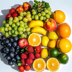 Assortment colorful fresh fruits