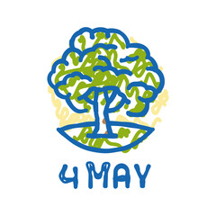 greenery day japanese holiday icon doodle illustration