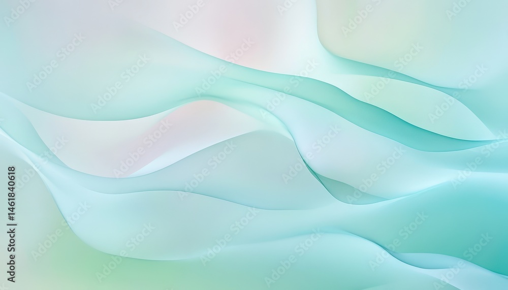 Fototapete Abstract Aqua Wavy Background with Pastel Colors and Smooth Texture in a Modern Art Style for Backdrop Presentation