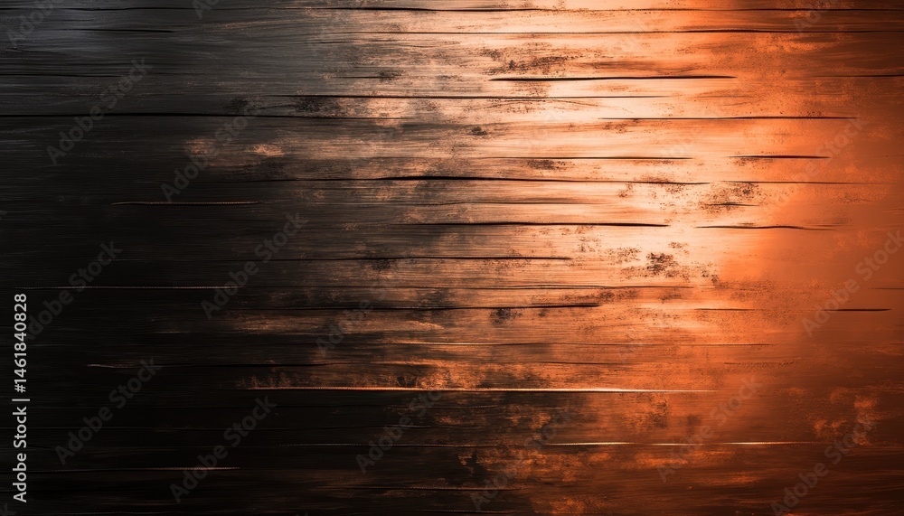 Aufkleber Abstract Background Featuring Horizontal Lines with a Distressed Texture in Dark Tones and Warm Orange Hues Creating a Dynamic and Textured Visual