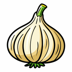 Hand-Drawn Garlic Doodle Vector Illustration On A white Background