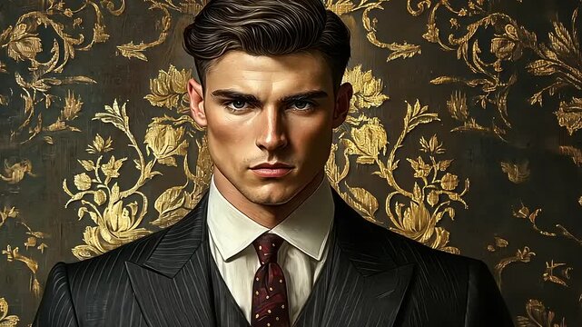 Portrait of a distinguished gentleman with an air of refinement and elegance
