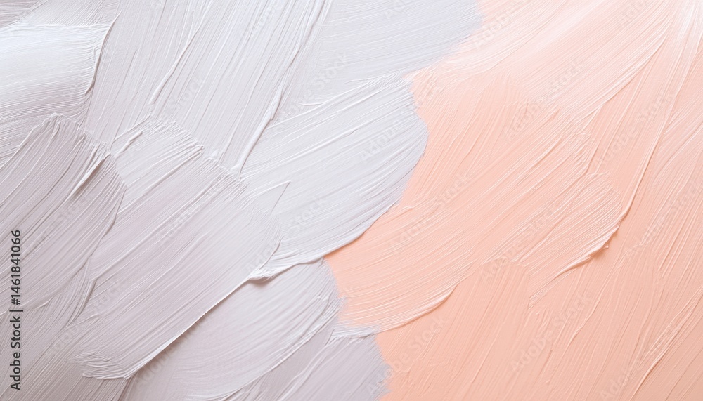 Poster abstract background of white and peach colored paint texture with brush strokes minimalist aesthetic