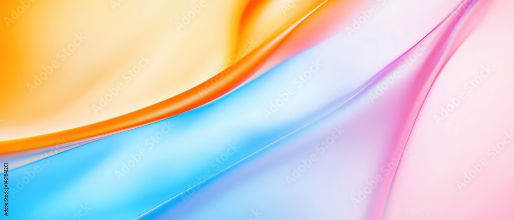 Aufkleber Abstract Background with Flowing Gradient in Orange Blue and Pink Colors with Dynamic Lines and Smooth Texture for Modern Decorative Design Element