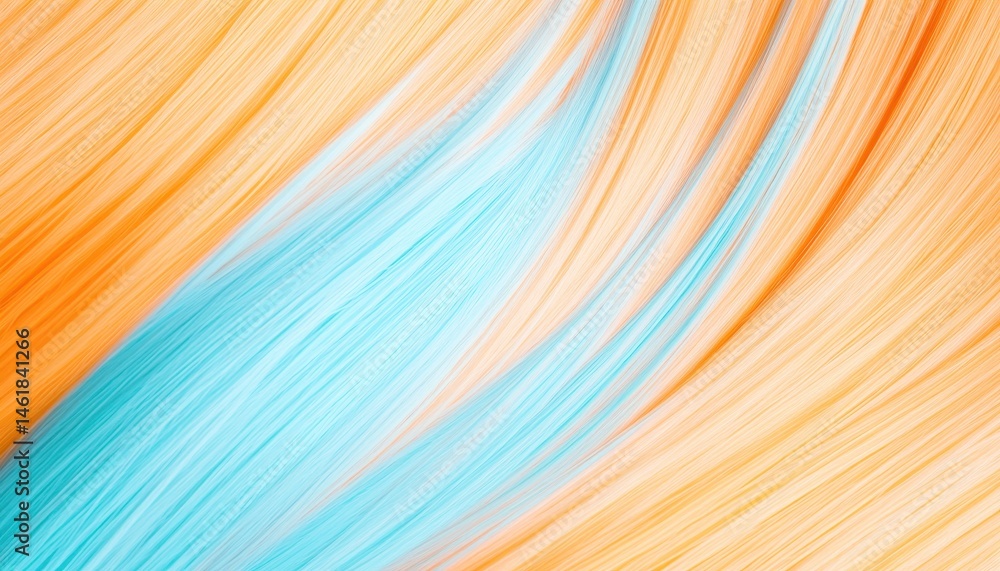 Poster Abstract Background with Flowing Orange and Turquoise Paint Strokes on Textured Surface Creates a Modern Artistic Canvas Ideal for Wallpaper and Decorative Art