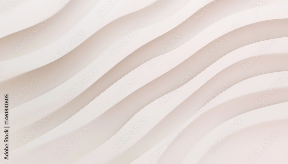 Poster Abstract Beige Wave Pattern Texture Background with Smooth Lines and Elegant Curves in a Modern Style Creates a Decorative Relief on a Neutral White Surface