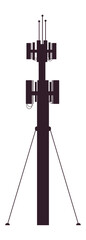 Silhouetting a telecommunication tower equipped with antennas, cables, and a robust support structure, delivering essential wireless communication services for modern connectivity